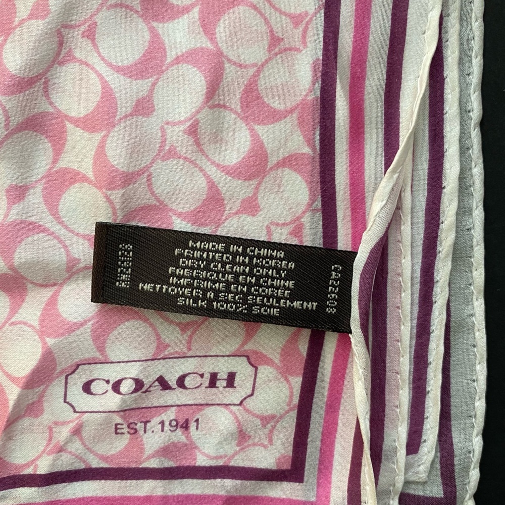 Coach Silk Scarf Monogrammed Print - Picture 5 of 5